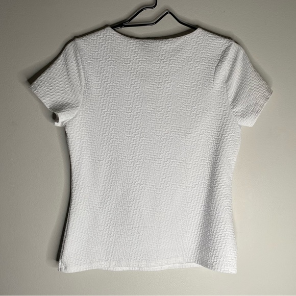 New Directions Textured White Blouse - Picture 7 of 8